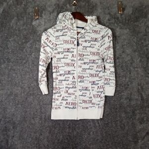 Aeropostale Womens Full Zip Hoodie Fitted All Over Print 2010 Size Large